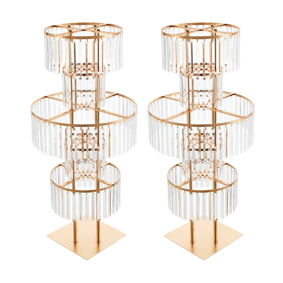 5 Tiers Crystal Flower Stand Gold/Silver 43.3 Inch Height Display Rack Aisle Guide Table Decoration Wedding Centerpiece Stand for Party Birthday Coffee Shop