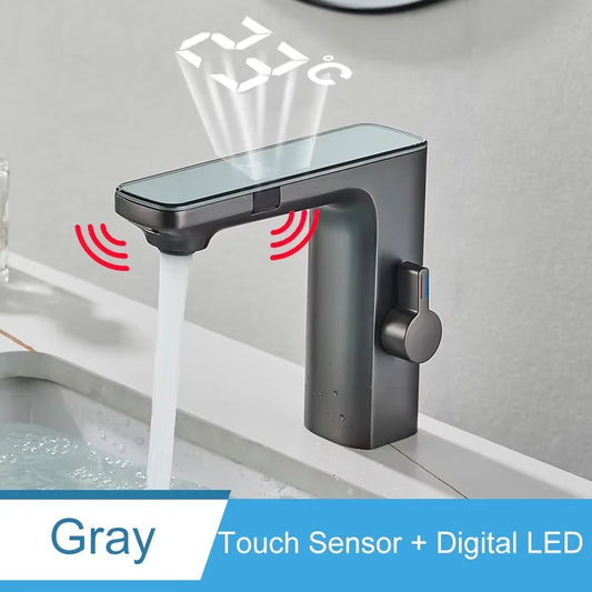 Shinesia Touch Sensor Digital Temperature Display Bathroom Basin Faucet
