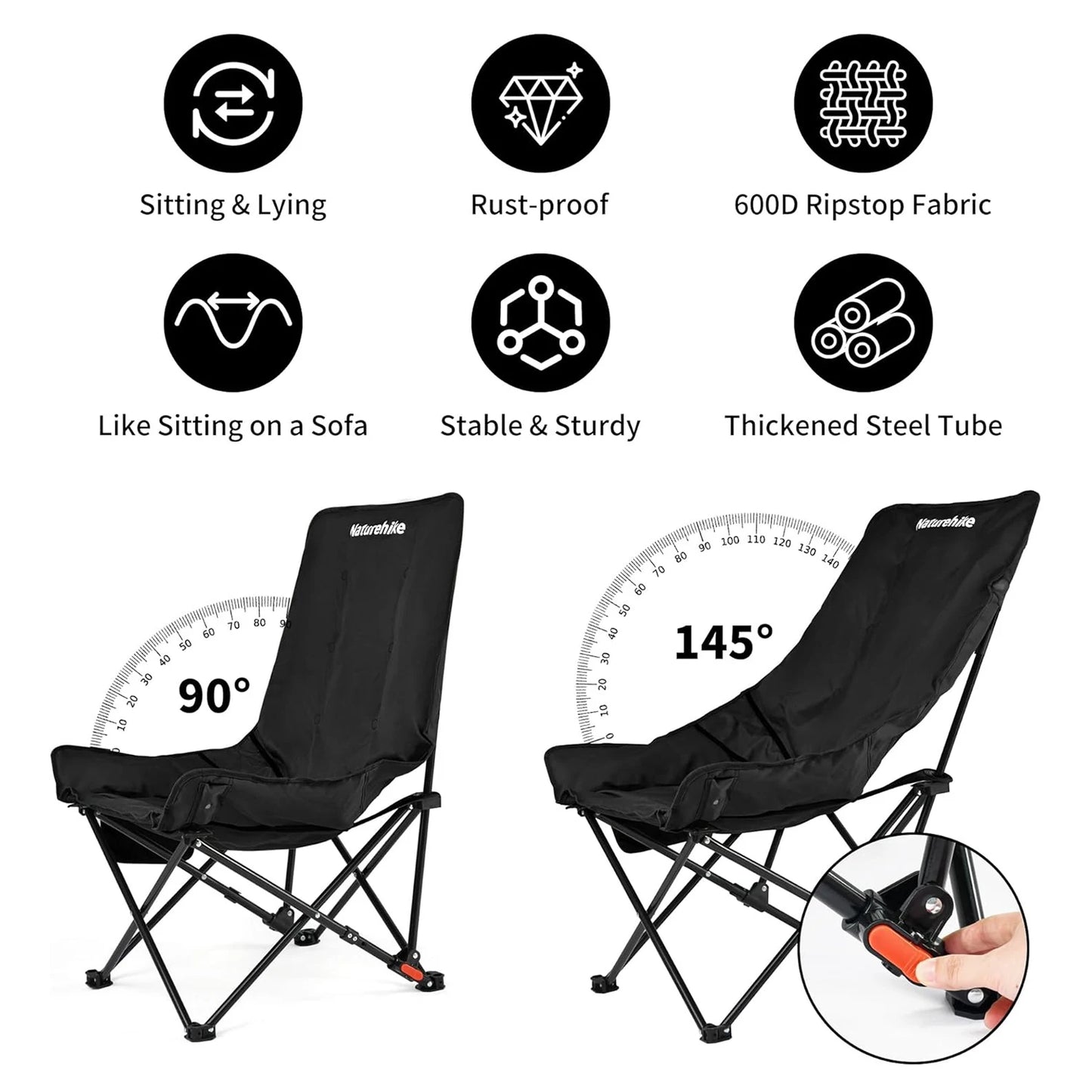 Naturehike Sea Star Recliner Outdoor Folding Moon Chair For Travel