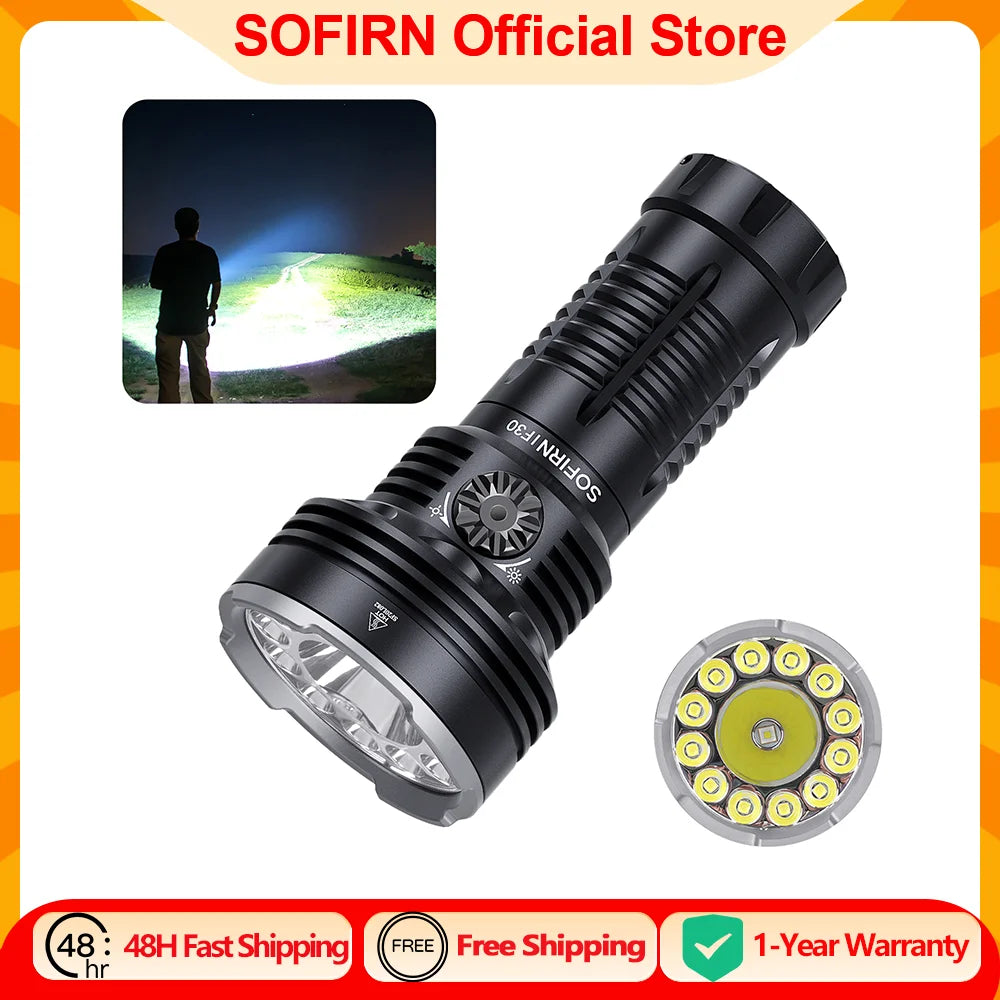 Sofirn IF30 LUMINUS SFT40 LED Flashlight Powerful 12000lm 32650 Battery Lanterna USB C Rechargeable Torch Outdoor Camping Light