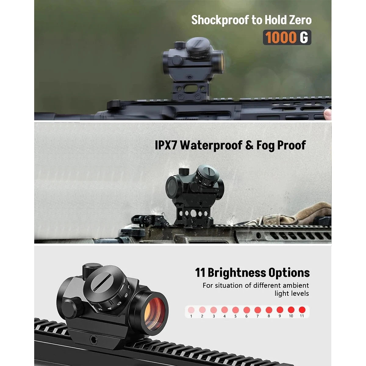 Lambul Tactical Red Dot Sight And Secure Mount For Rifles