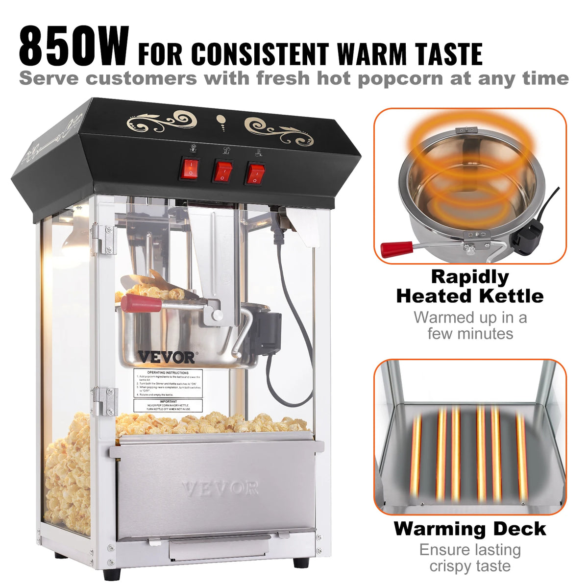 Succebuy Commercial Countertop Popcorn Popper Maker Machine