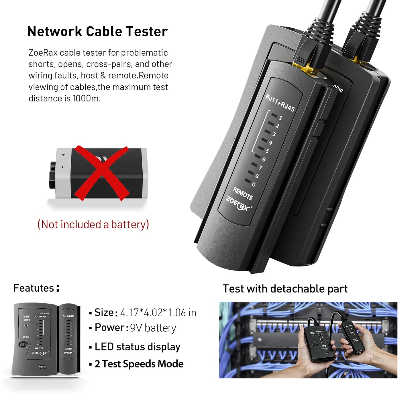 ZoeRax Professional Network Crimping Tool With Cable Tester