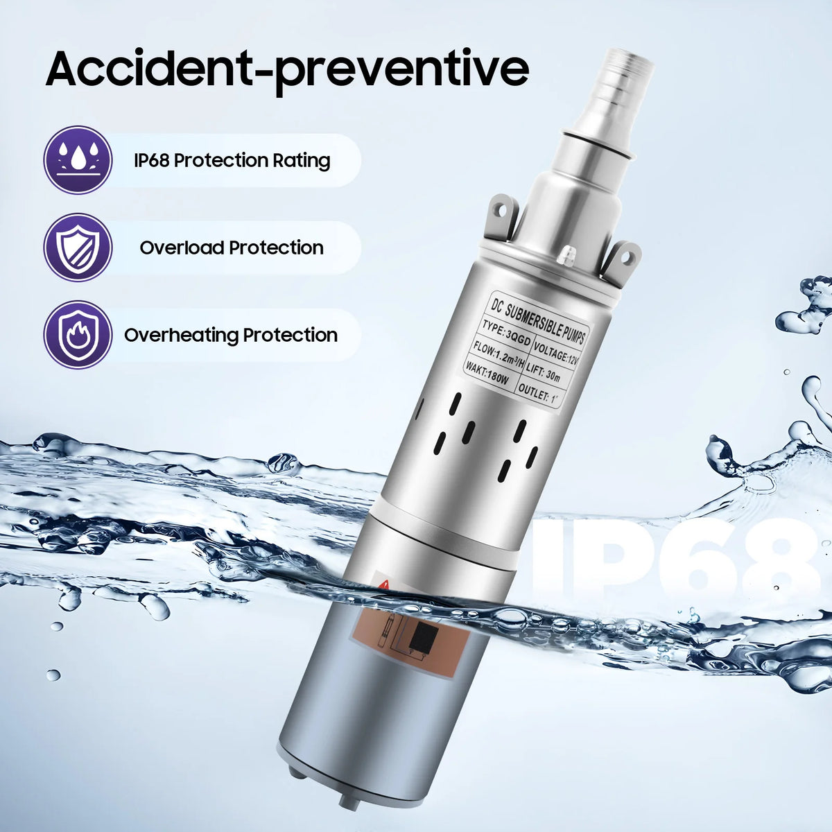 12V 24V Solar Submersible Water Pump For Pond And Irrigation 180 200W
