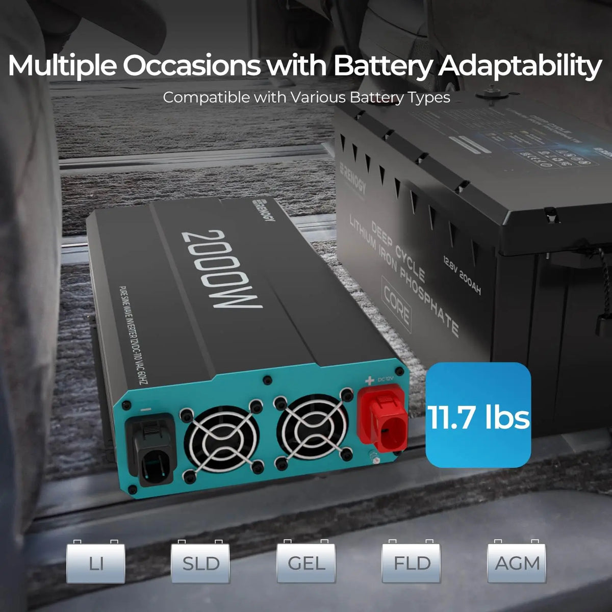Renogy 2000W Pure Sine Wave Inverter 12V To 120V AC