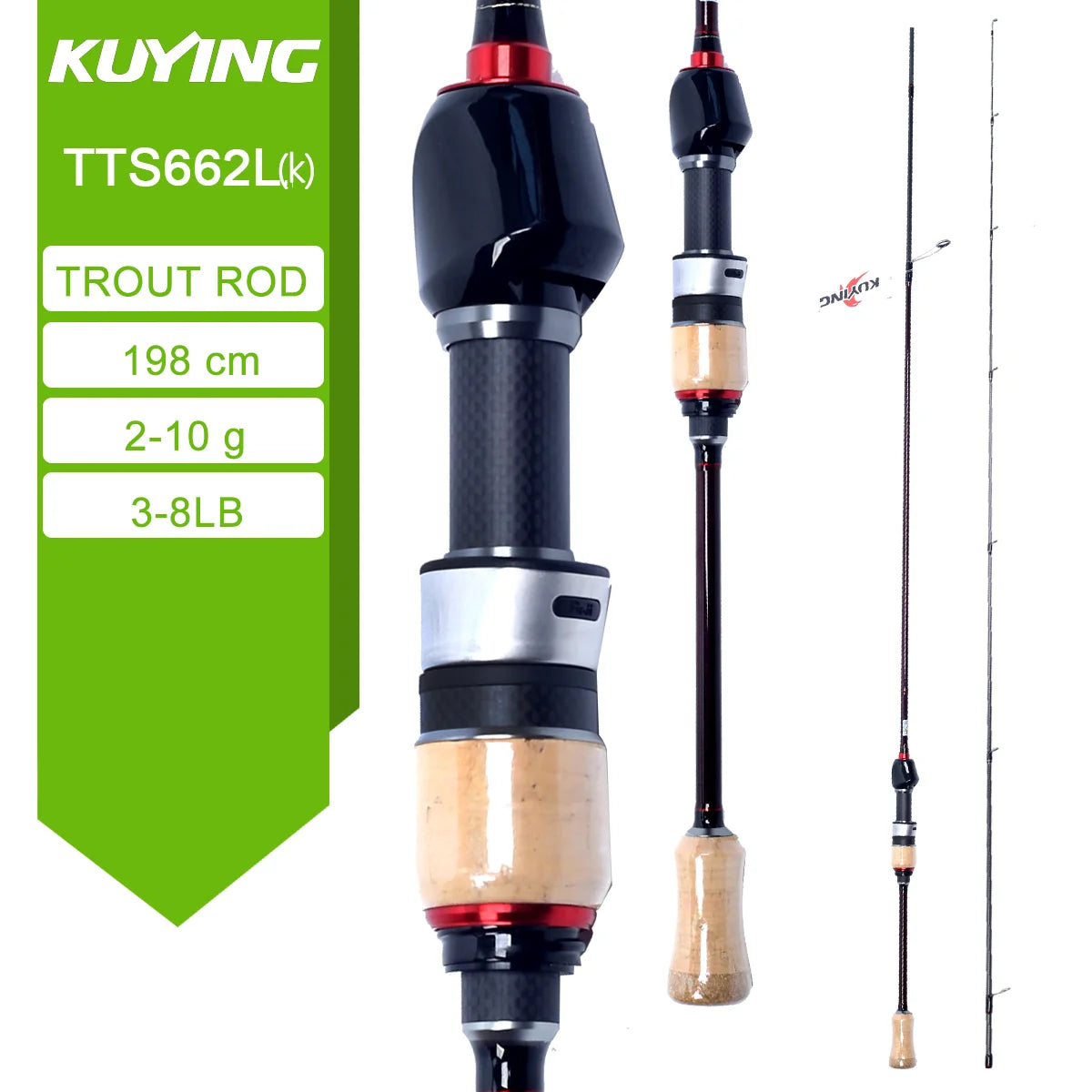 Kuying Teton Carbon Fast Action Casting Lure Rod Fuji Guides