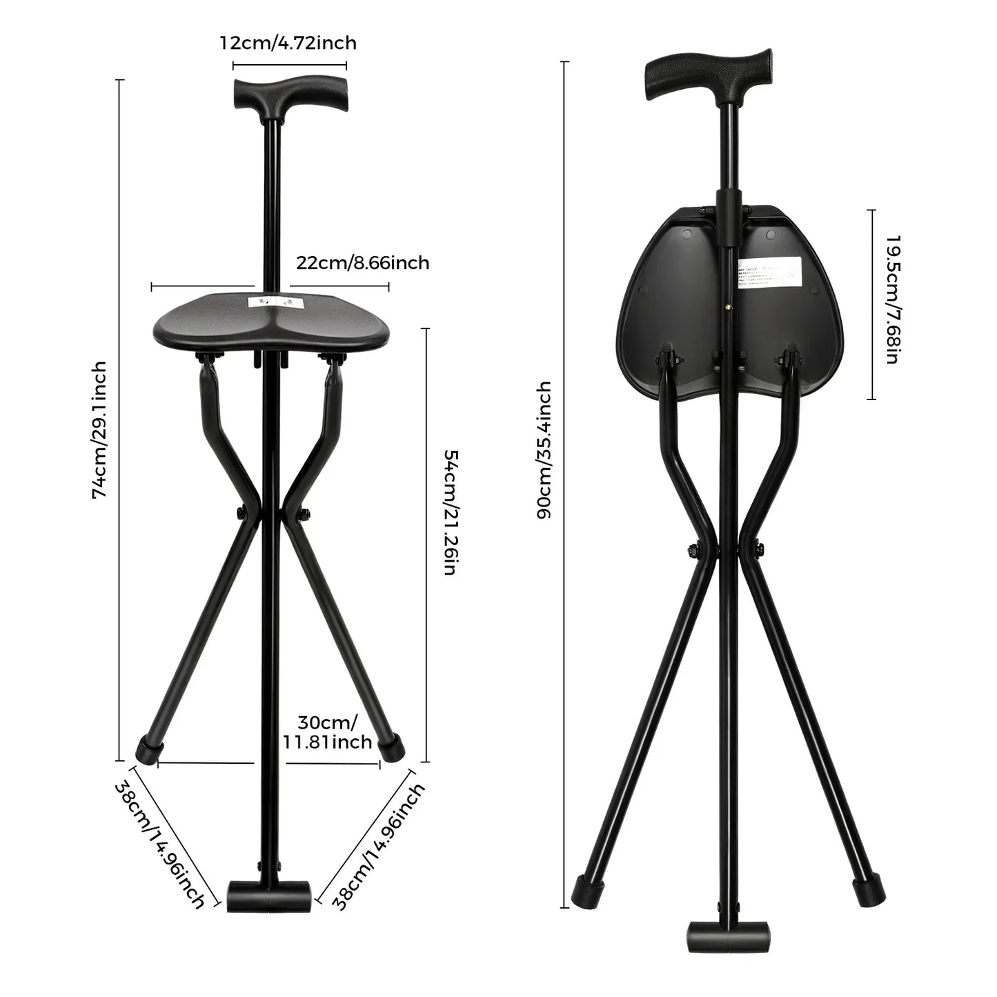 Folding Cane With Seat Walking Stick Lightweight Aluminum Alloy
