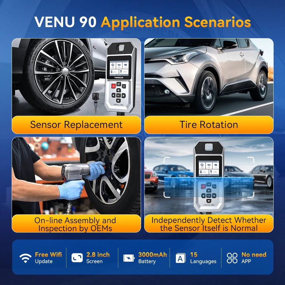 THINKCAR VENU 90 Car Tire Pressure Diagnose Tool Automotive TPMS Sensor Programming Learning Activator For ThinkTool Pro 689BT