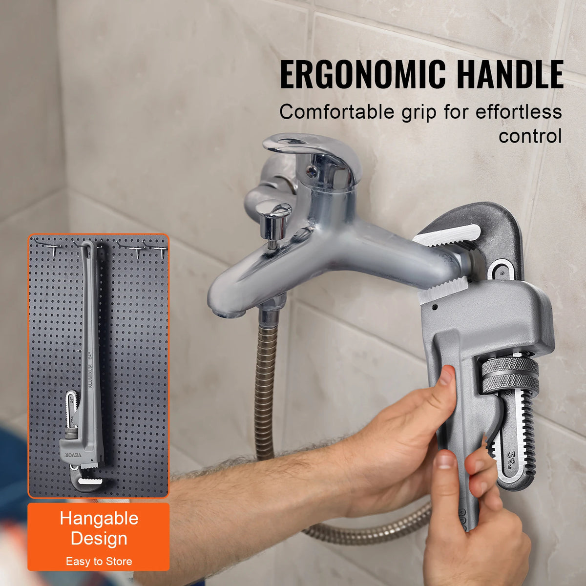 SucceBuy Aluminum Straight Pipe Wrench For Plumbing Repairs