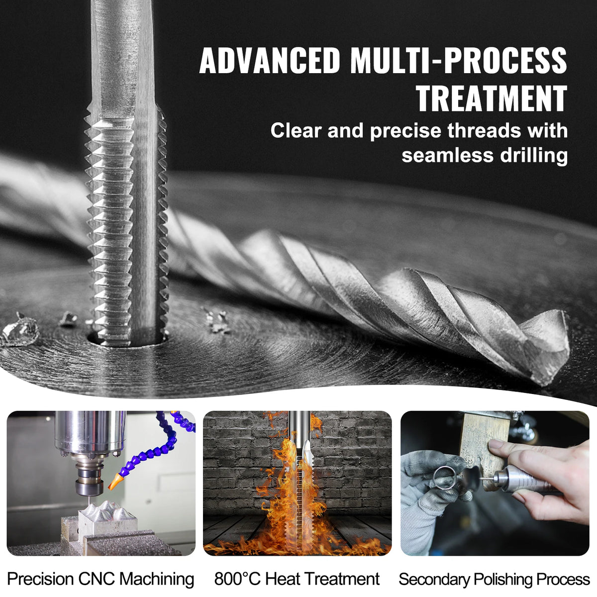 SucceBuy 116 Piece Metric And Sae Bearing Steel Tap Die Set