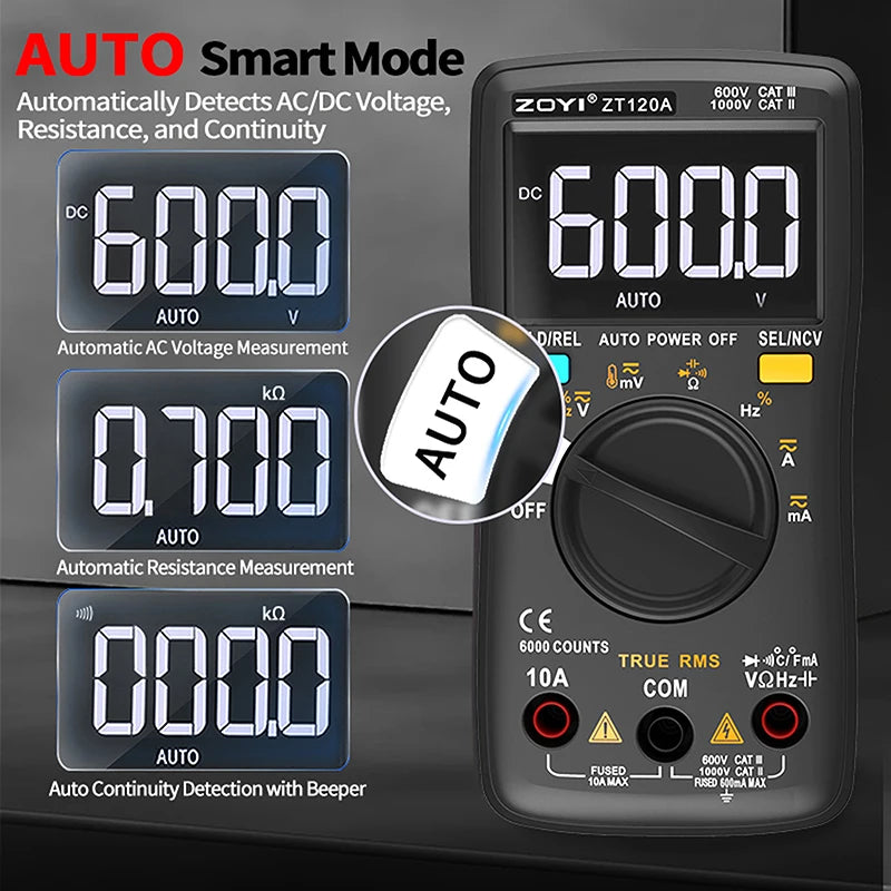 Zoyi 102A Fully Auto Pocket Digital Multimeter Anti Burn Protection
