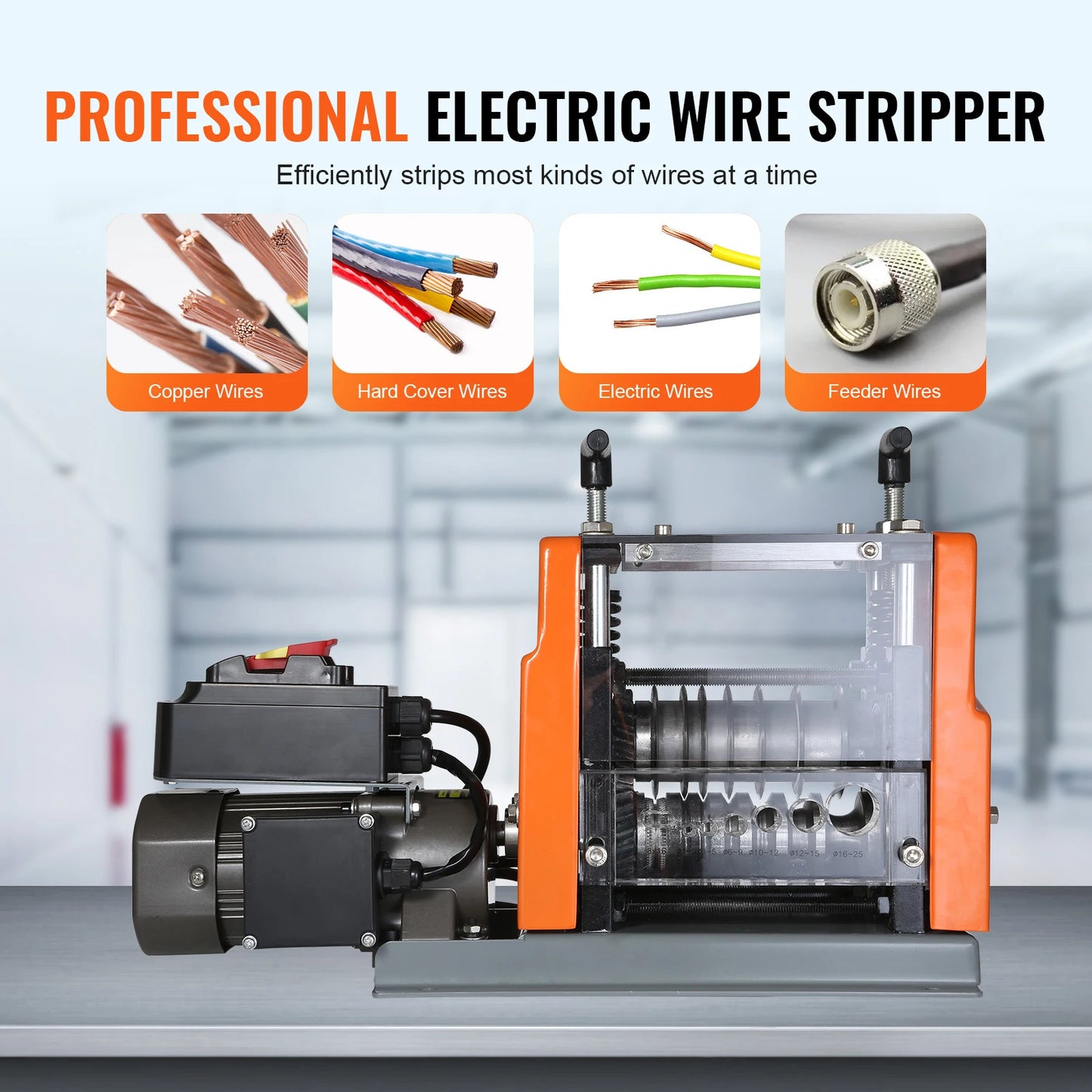 SucceBuy 60W Wire Stripping Machine 1.5-25mm Seven Channel
