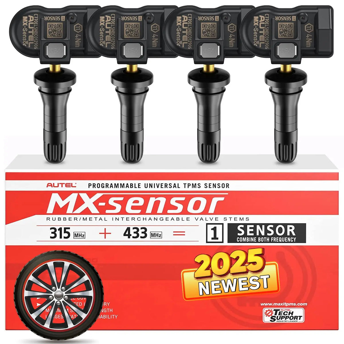 Autel Sensor TPMS 2in1 315MHz 433MHz MX-Sensor Tire Pressure Monitor System Sensor OE-Level Programmable Cloneable TPMS Sensor