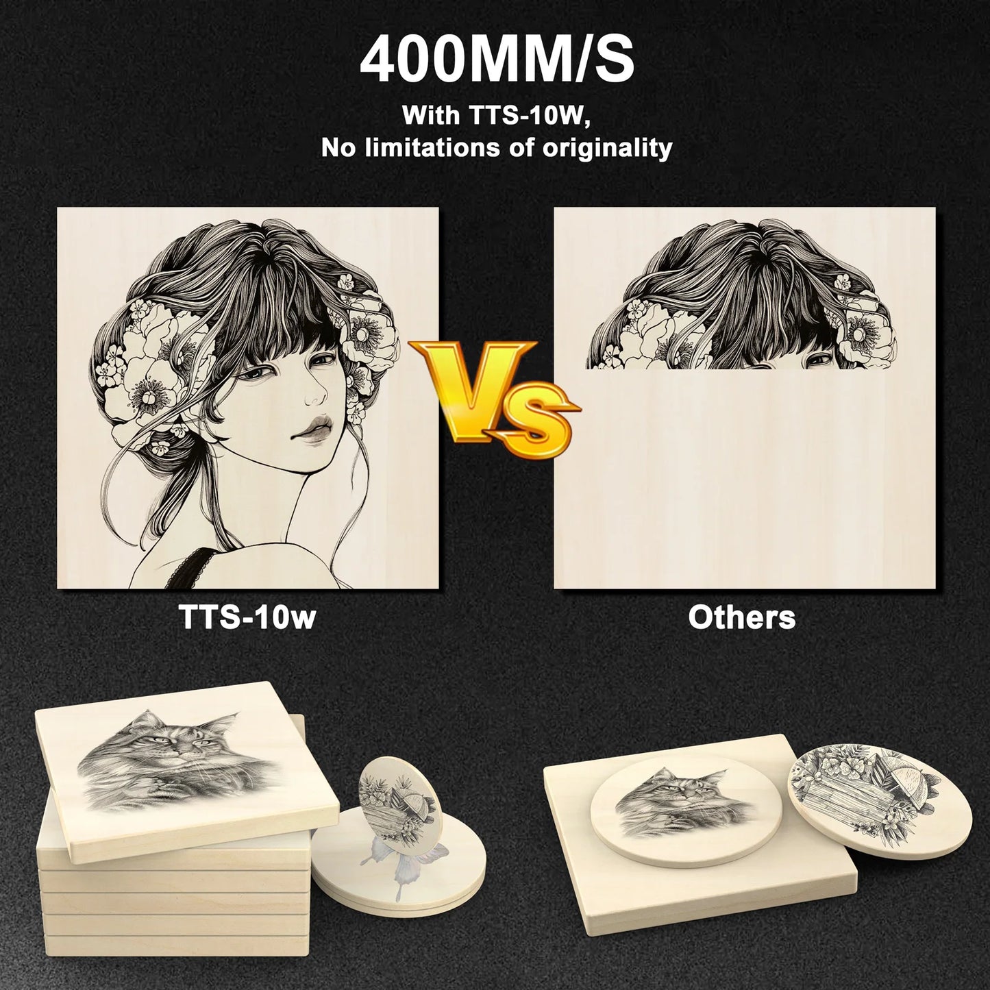 Two Trees TTS-10 Pro 80W Laser Engraver CNC Wood Cutter