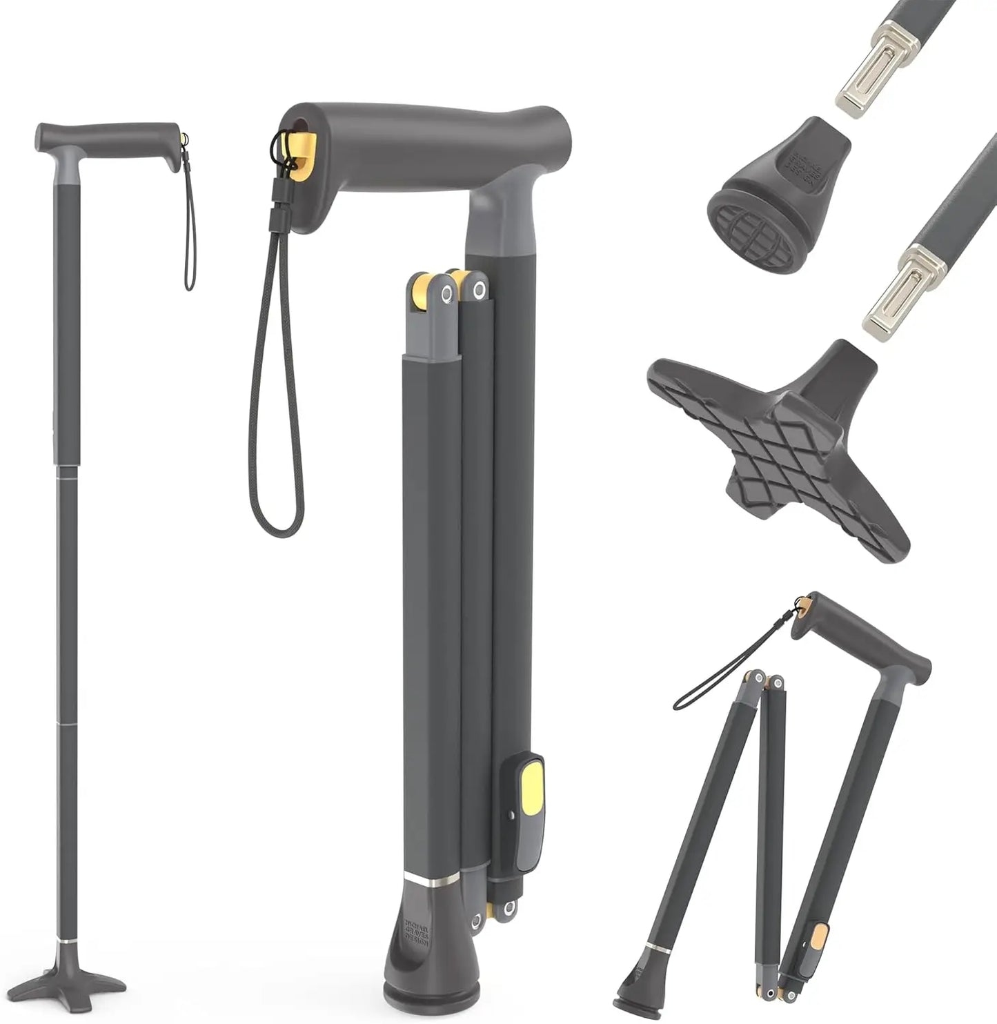 Michael Graves Quick Fold Walking Cane For Men And Women