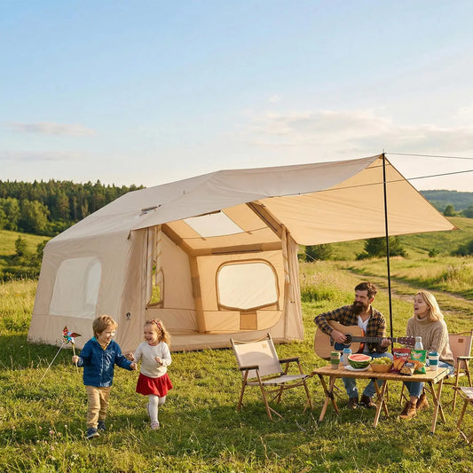 Inflatable 6-Person Camping Tent With Skylight And Quick Setup