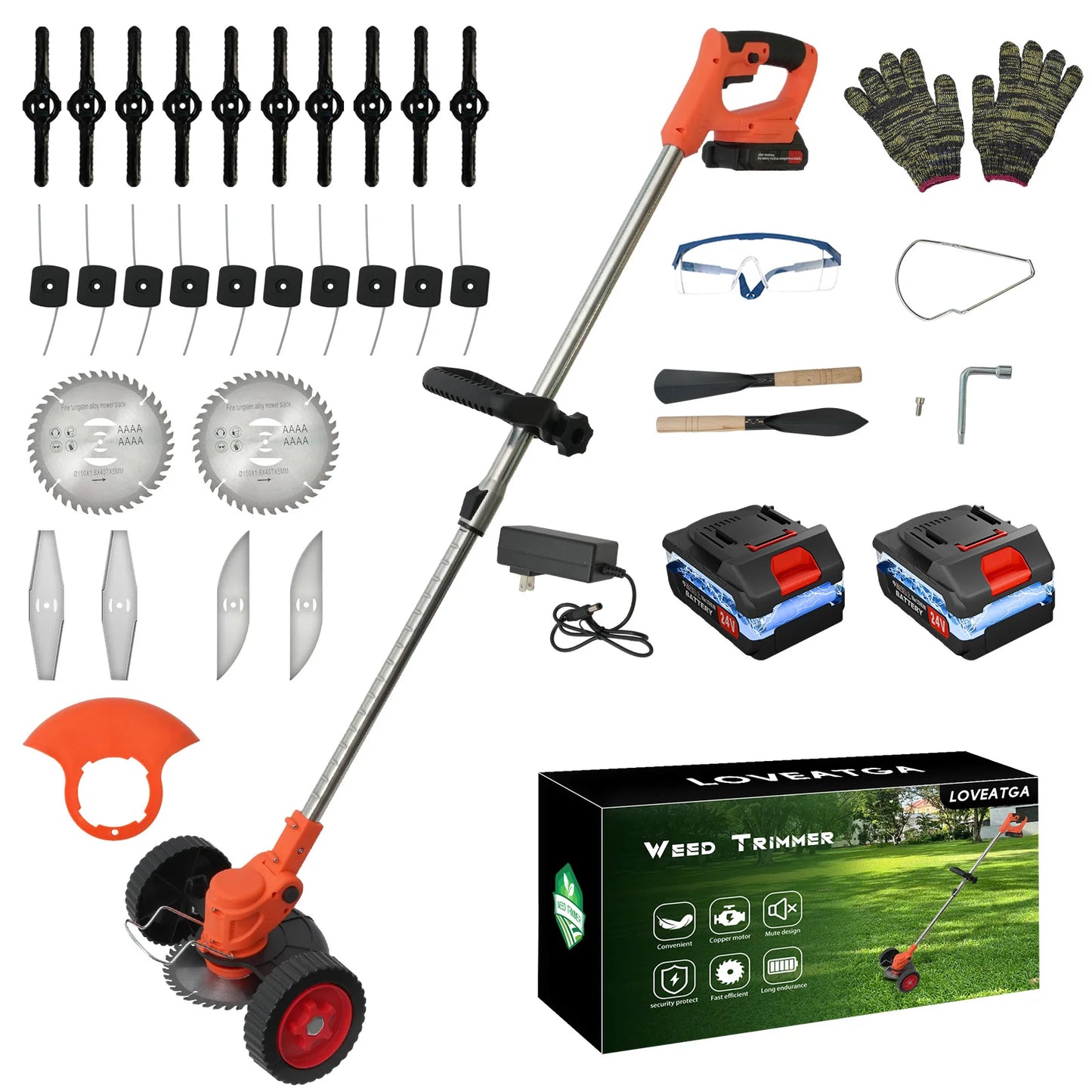 Cordless 21V Grass Trimmer 3-in-1 Mower Edger Brush Cutter