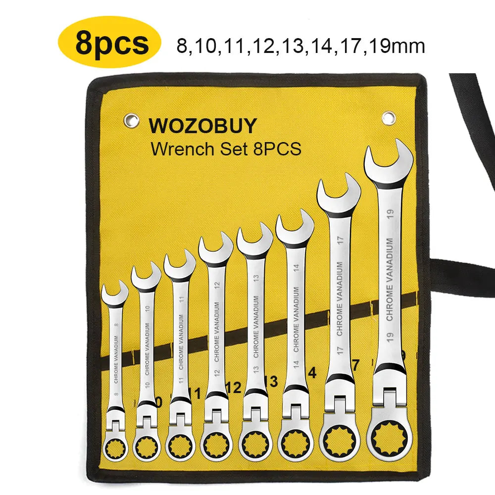Professional Carbon Steel 72 Tooth Ratchet Wrench Set