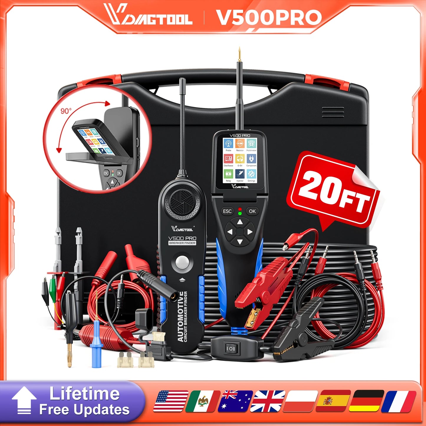 VDIAGTOOL V500PRO 2-in-1 Automotive Power Probe With Multimeter Oscilloscope