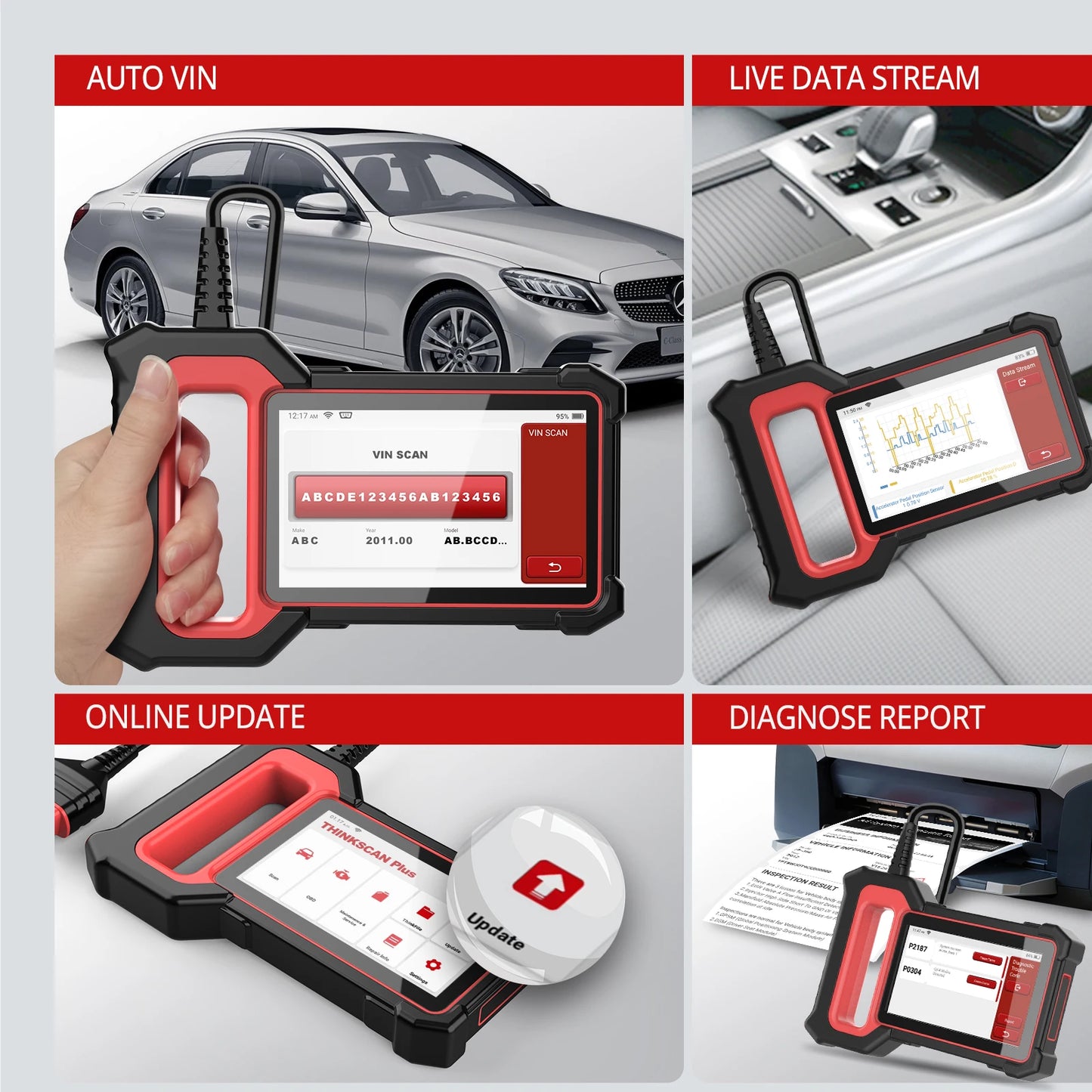 Thinkcar Thinkscan Plus S5 OBD2 Scanner Multi System Diagnostics Vin