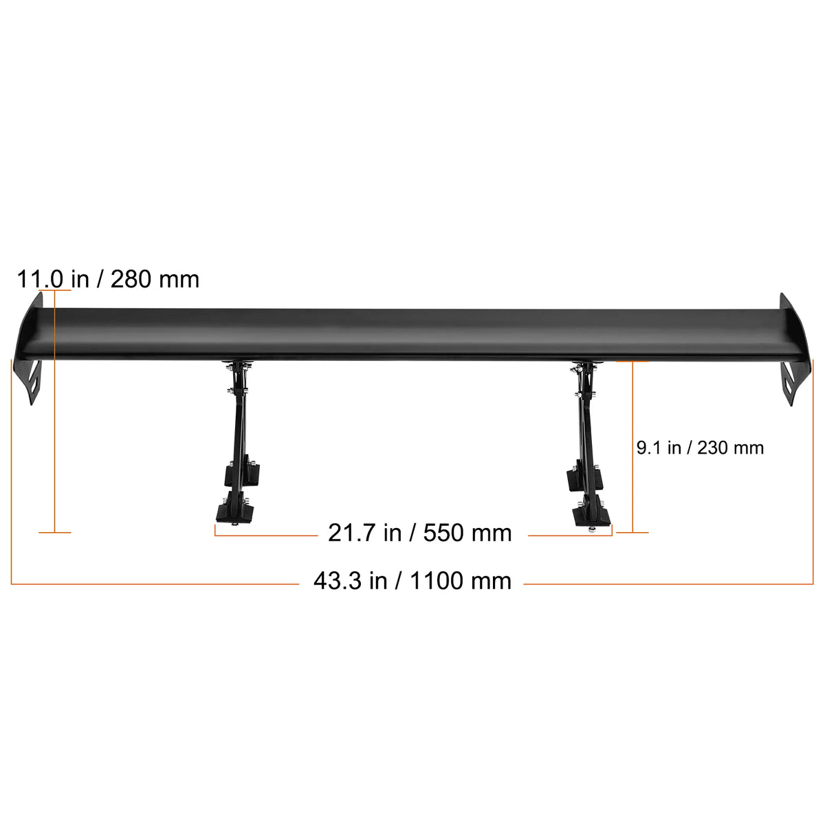 SucceBuy Universal Double Deck Aluminum Alloy Racing Rear Spoiler Wing