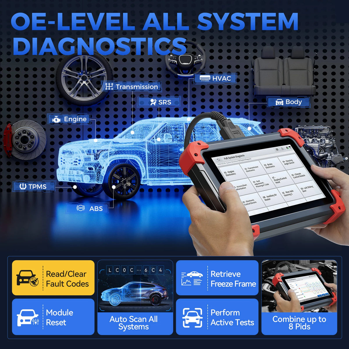 XTOOL D7 OBD2 Scanner All System Diagnostic Tools Key Programming ECU Coding Active Test 36+ Services CAN FD 3 Year Free Update