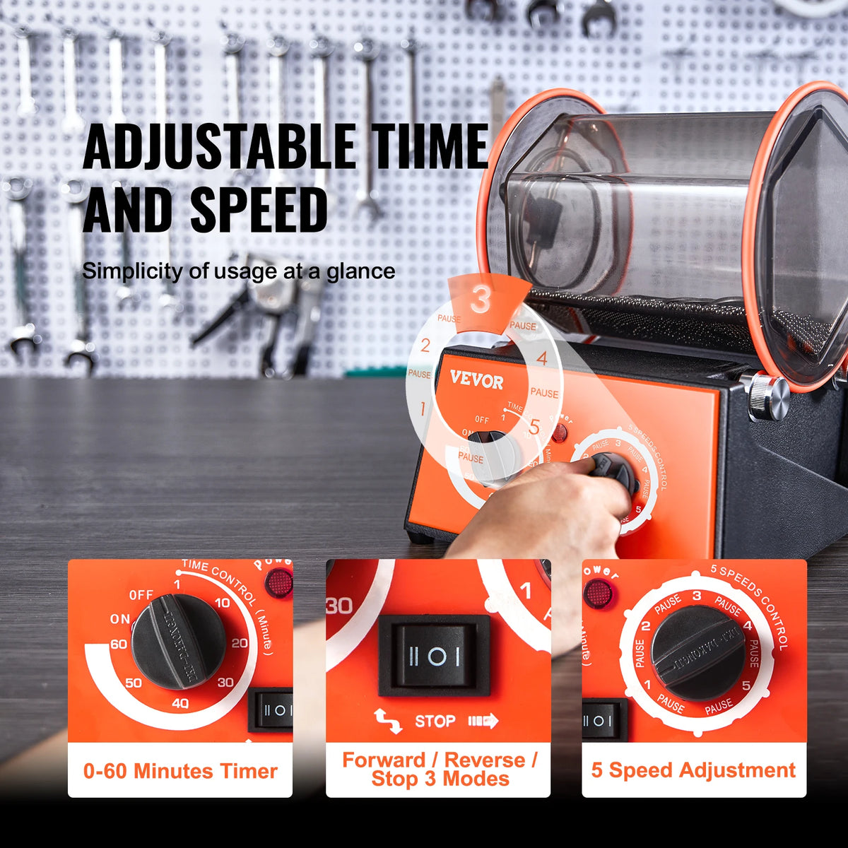 SucceBuy Rotary Tumbler For Jewelry Gemstone Polishing Machine