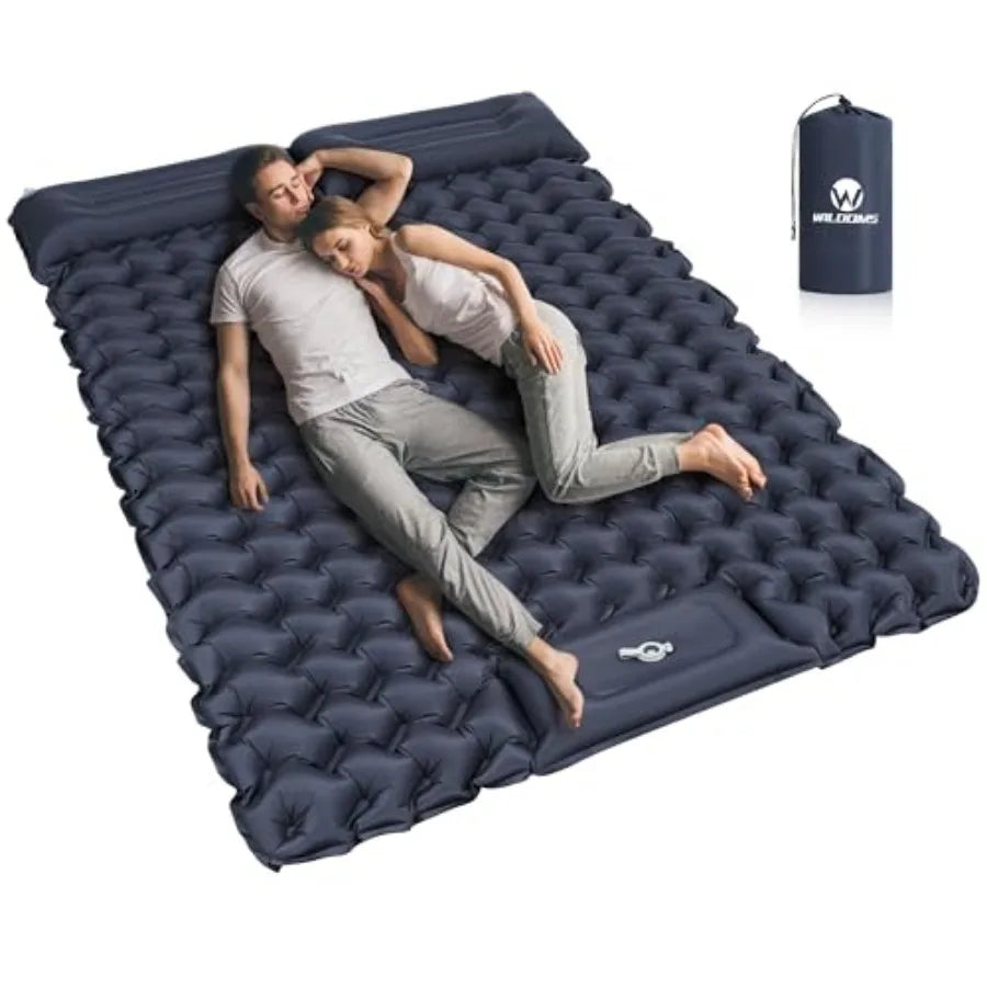 Ultralight Two-Person Camping Sleeping Pad With Built-In Pump