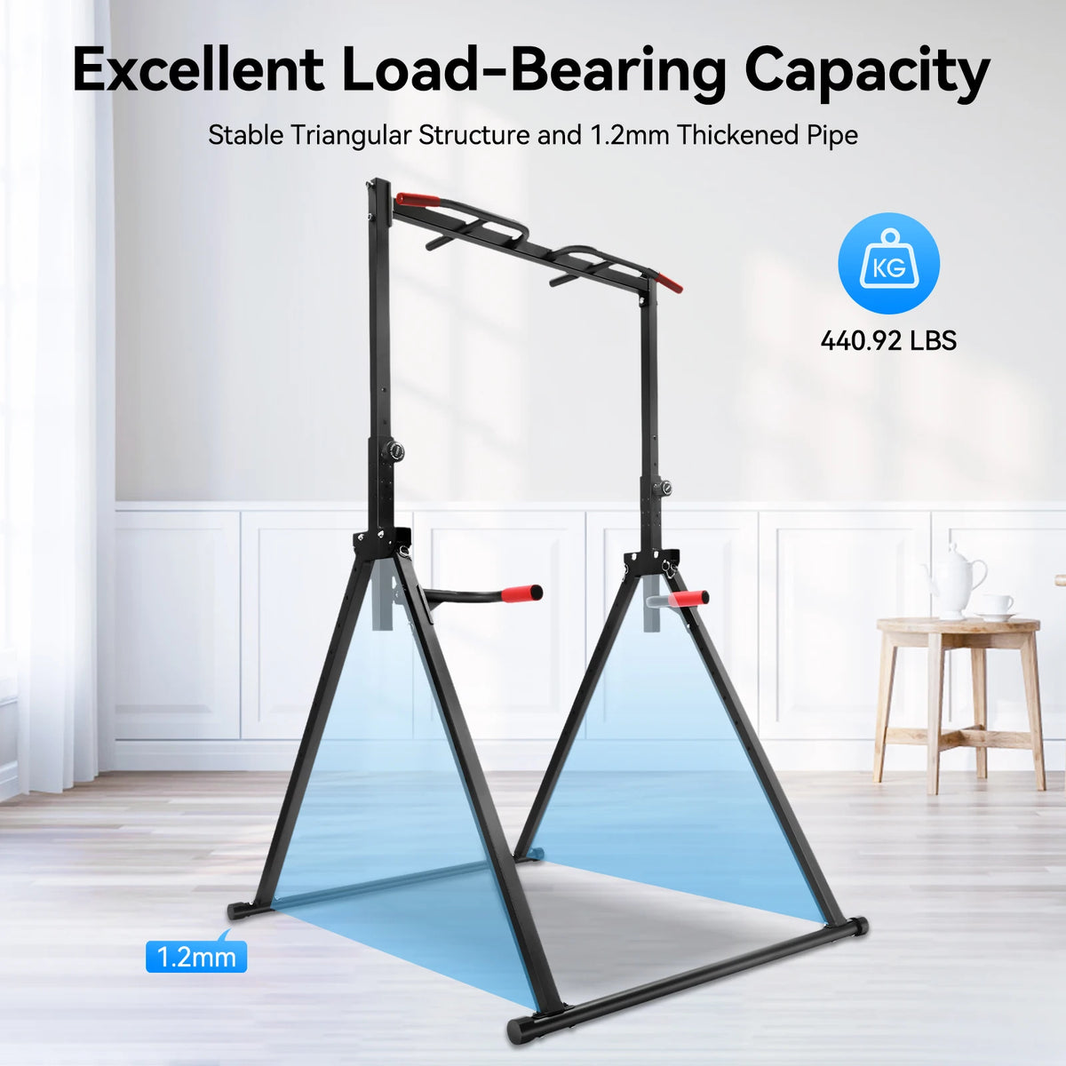 Adjustable Foldable Pull Up Bar Multipurpose Home Gym Strength Trainer