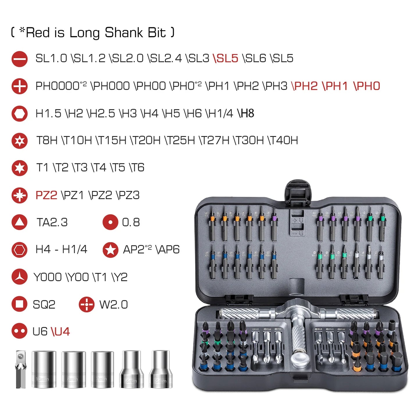 VMAN 66in1 Multifunction Ratchet Screwdriver Set Multi Magnetic Bits Mini Repair Tool Kit Household Tool For PC & Desk Etc.