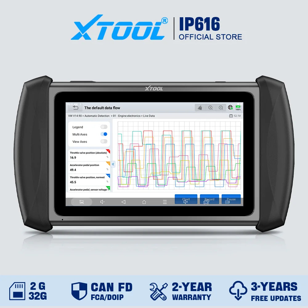 XTOOL InPlus IP616 Car Diagnostic Tools All System Automotive Scanner 34+ Reset Build-in CANFD All Function Lifetime Free Update