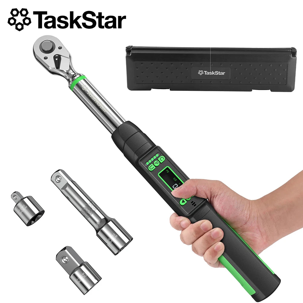 Taskstar Digital Torque Wrench With Bidirectional Head And Dual Alarm