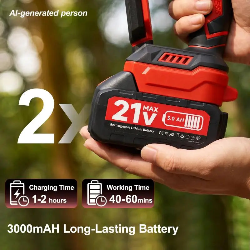 XYSD Cordless Mini Chainsaw Portable Electric Handheld With 2x3.0Ah Batteries