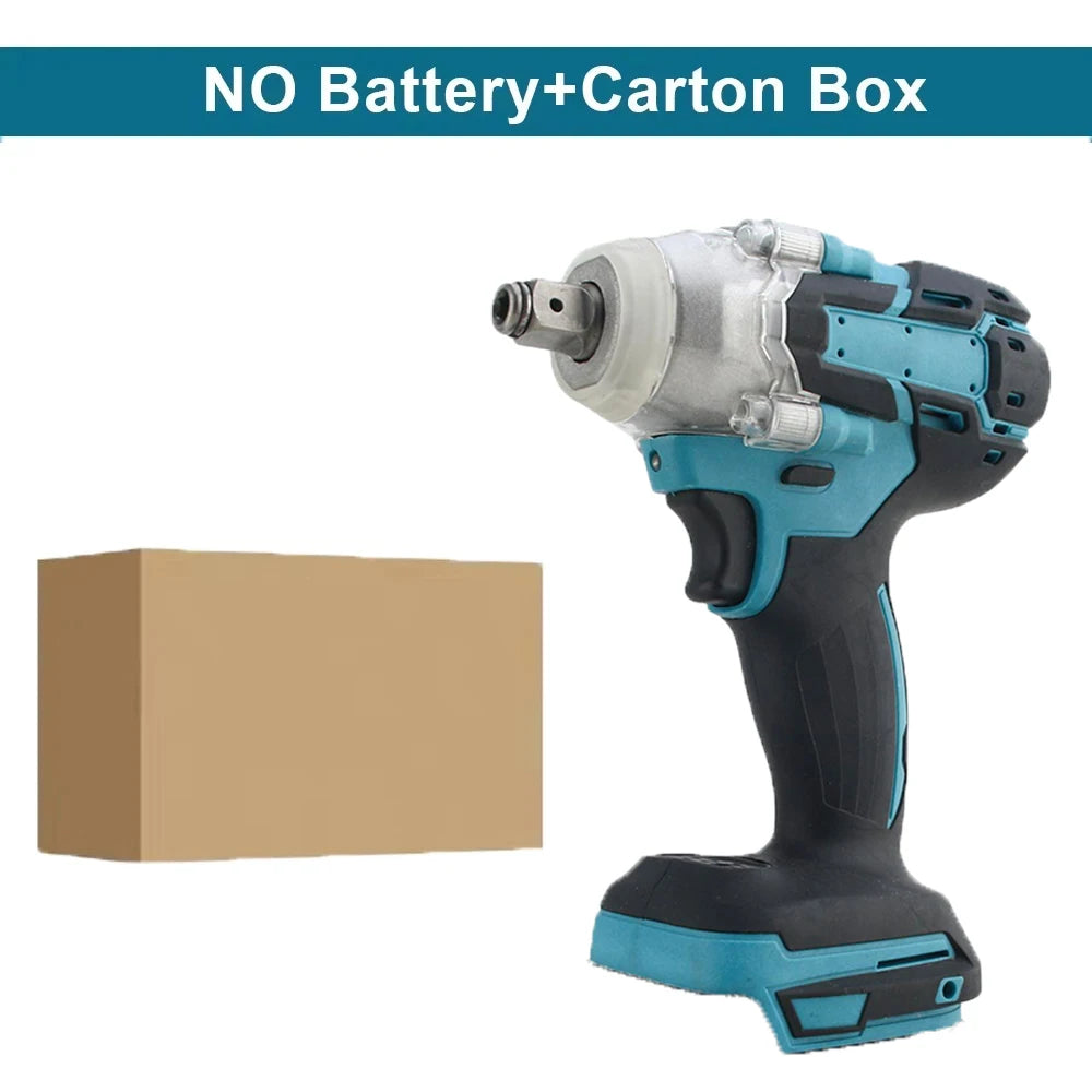 1/2 inch 520NM Brushless Cordless Electric Impact Wrench Power Tools Compatible 18V Battery Wrench with Toolbox Set