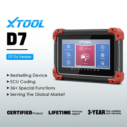 XTOOL D7 V2.0 OBD2 Scanner All System Car Diagnostic Tool Bi-directional Automotive Tool ECU Coding Active Test with 39+ Reset
