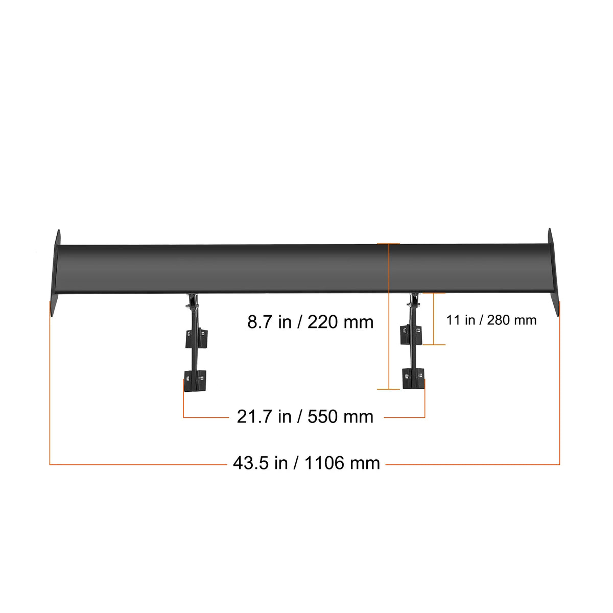 SucceBuy Universal Double Deck Aluminum Alloy Racing Rear Spoiler Wing