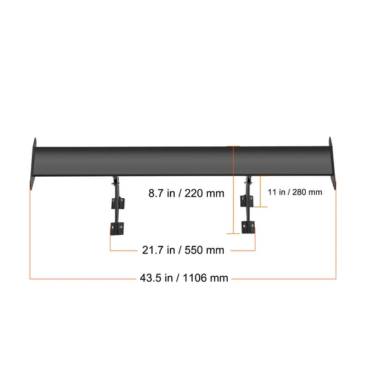 SucceBuy Universal Double Deck Aluminum Alloy Racing Rear Spoiler Wing