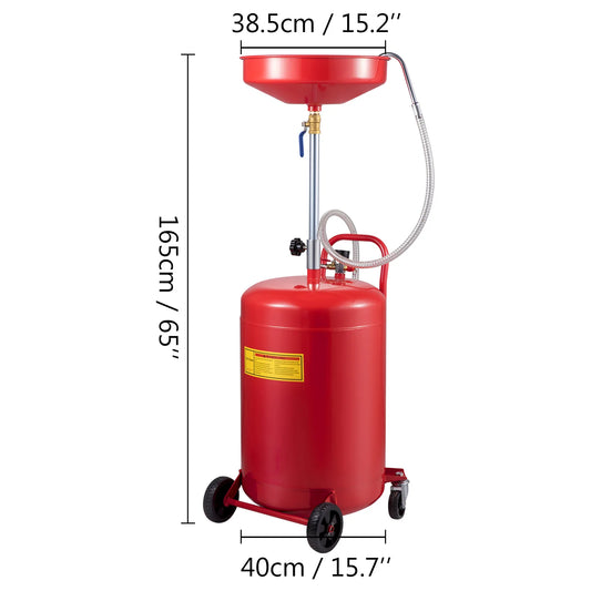 SucceBuy 20 Gallon Waste Oil Drain Tank Air Operated Drainer with Pressure Regulating Valve for Fluid Fuel Transfer Drainage