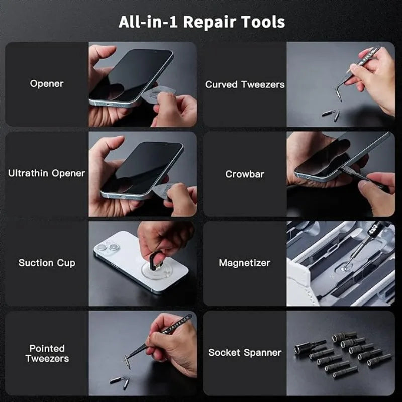 JAKEMY Cordless Electric Screwdriver Set with Magnetic Bits