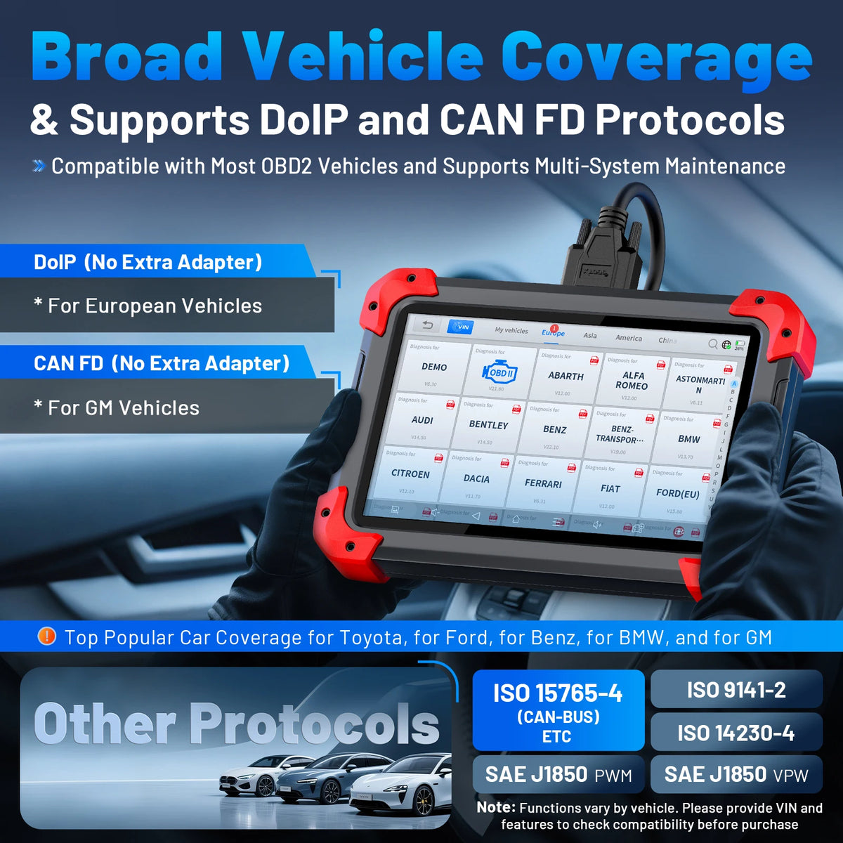 XTOOL D7 V2.0 OBD2 Scanner All System Car Diagnostic Tool Bi-directional Automotive Tool ECU Coding Active Test with 39+ Reset