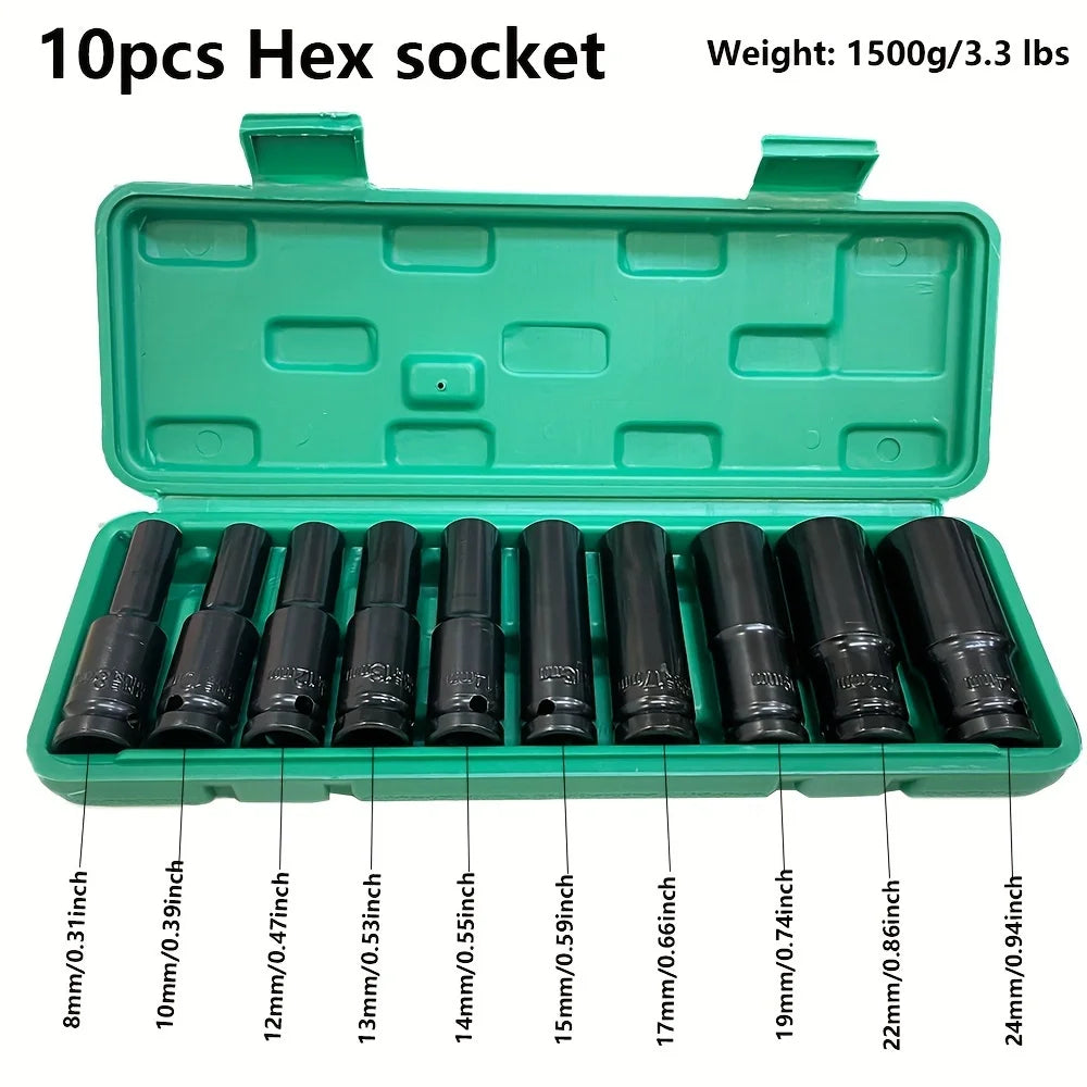 Industrial Carbon Steel Impact Wrench Socket Adapter Tool Set