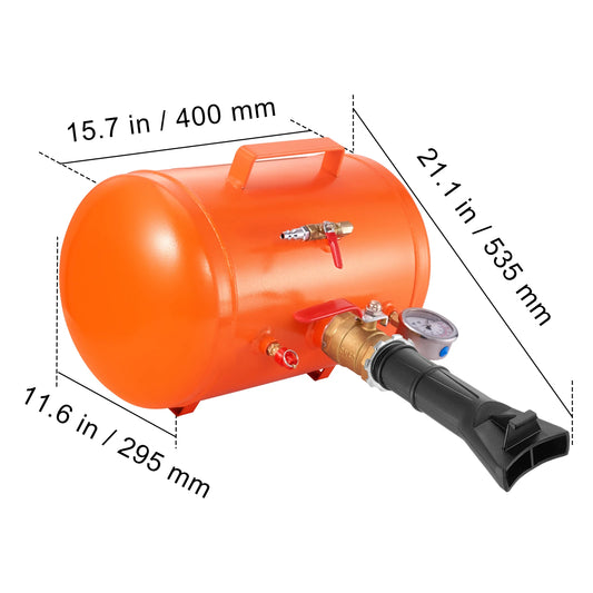 SucceBuy Tire Bead Blaster 5 Gallon/19L Capacity Includes Pressure Gauge & Handle 145 PSI Max Inflation Tank, for Car Truck ATV