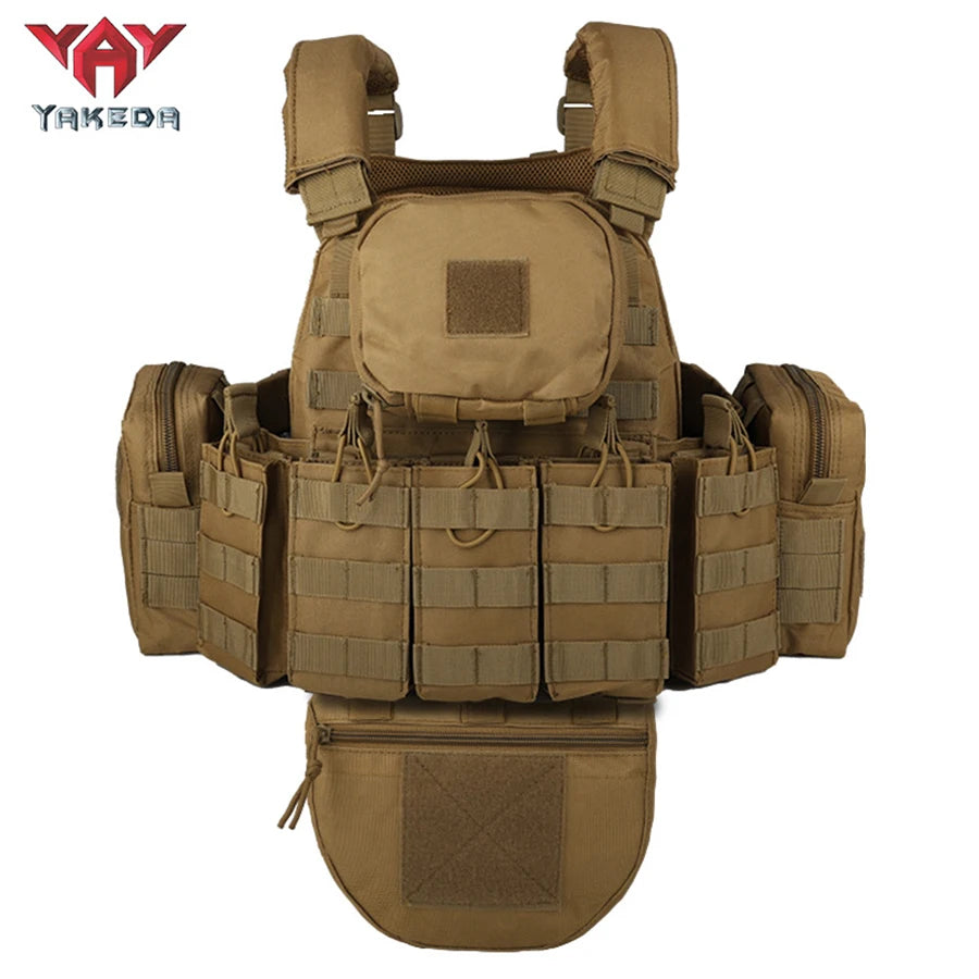 YAKEDA   Five piece equipment bag training vest, detachable and expandable, waterproof, wear-resistant and tear resistant