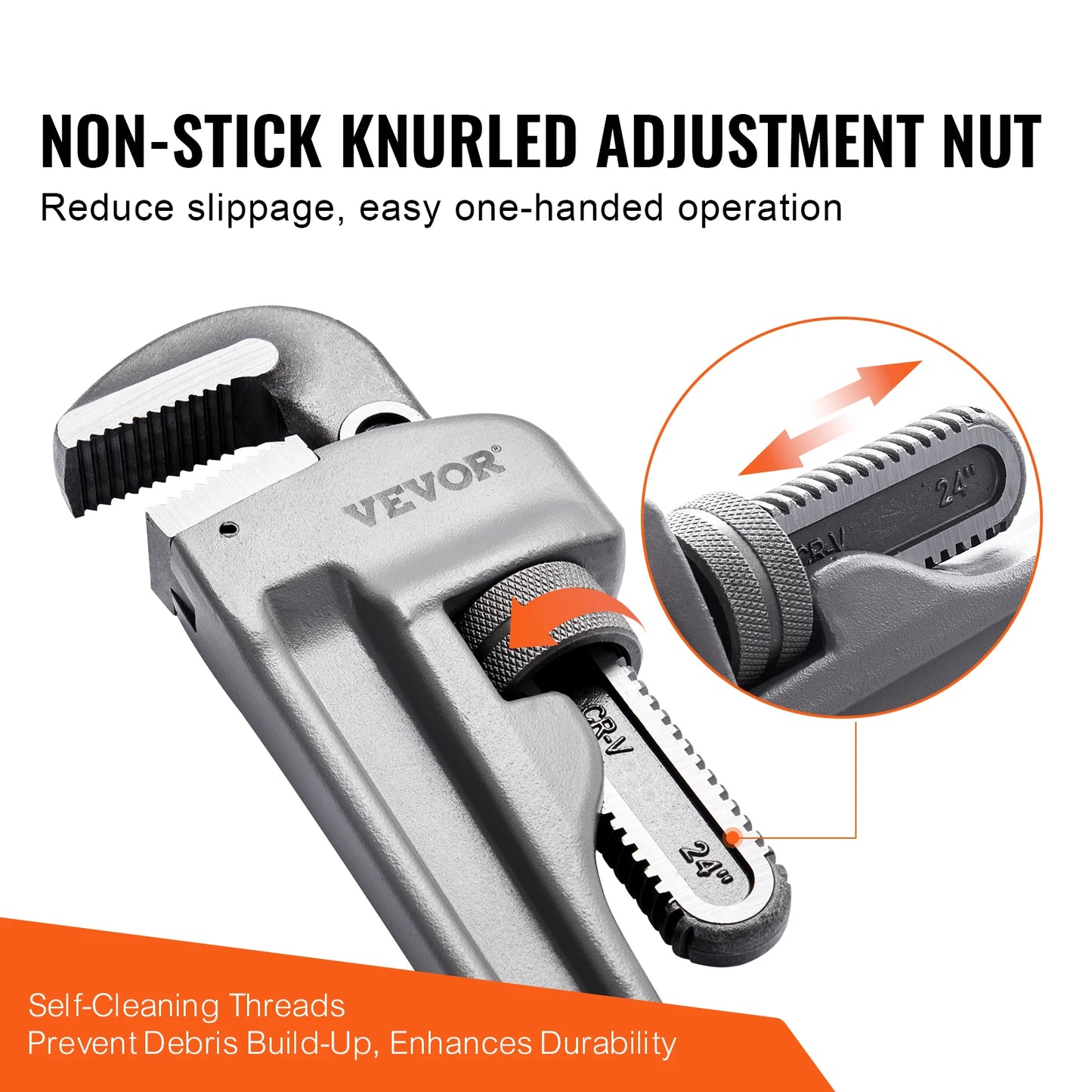 SucceBuy Aluminum Straight Pipe Wrench For Plumbing Repairs