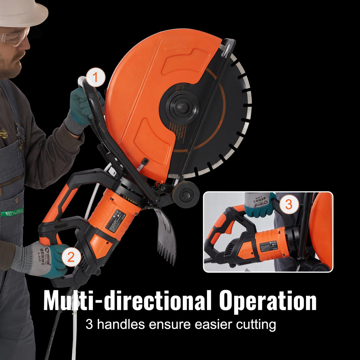 SucceBuy Electric Concrete Saw 3200W Heavy Duty Cutter For Construction