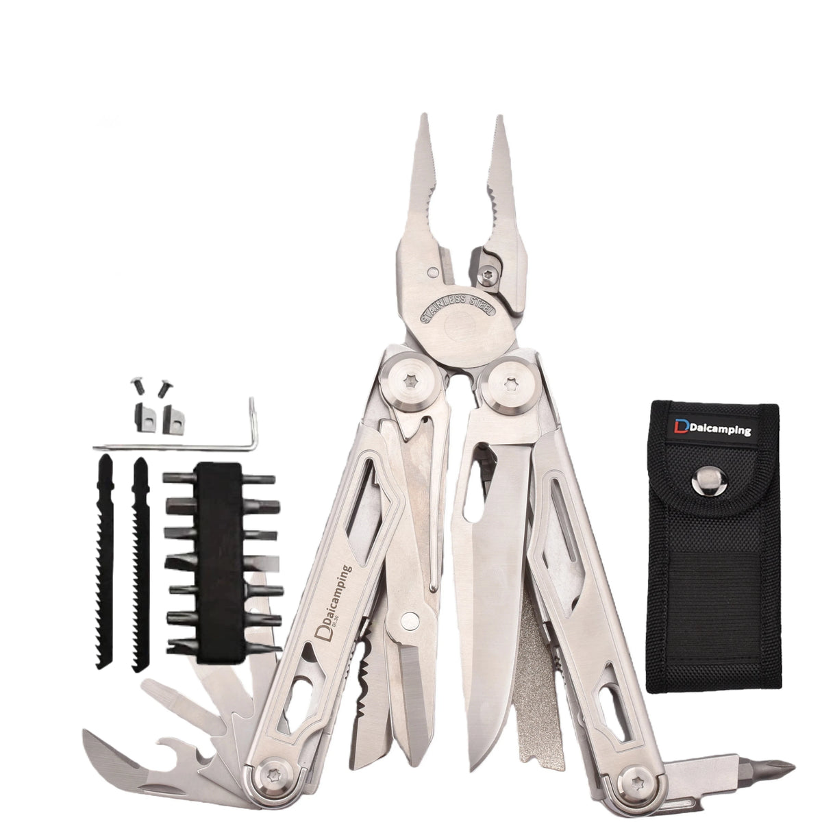 Daicamping Stainless Steel Folding Multitool Plier Clamp