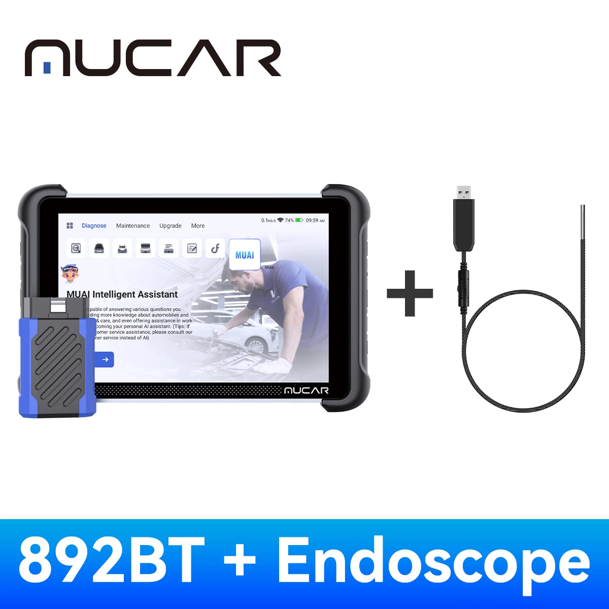 MUCAR 892BT AI Automotive Diagnostic Tool Key Programmer Bidirectional Obd2 Scanner ECU Coding CANFD DOIP 35 Resets Life Free