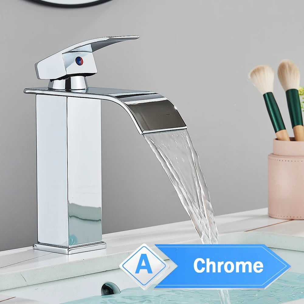 Rozin Waterfall Bathroom Basin Faucet With Single Lever Handle