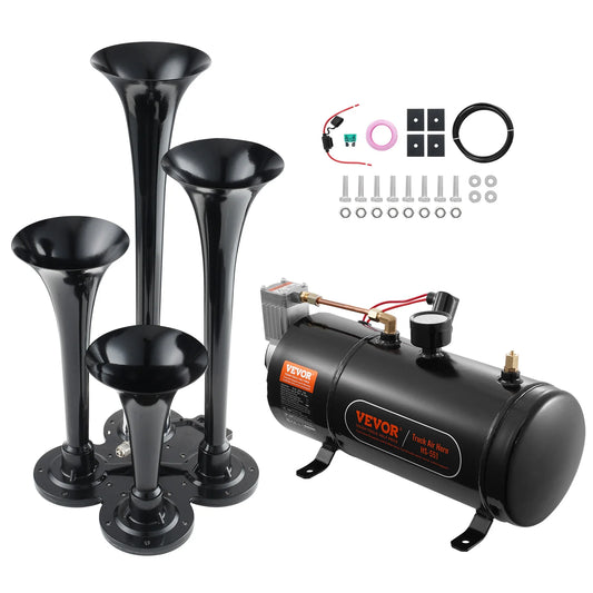 SucceBuy 150dB Four Trumpet Train Air Horn Kit With Compressor