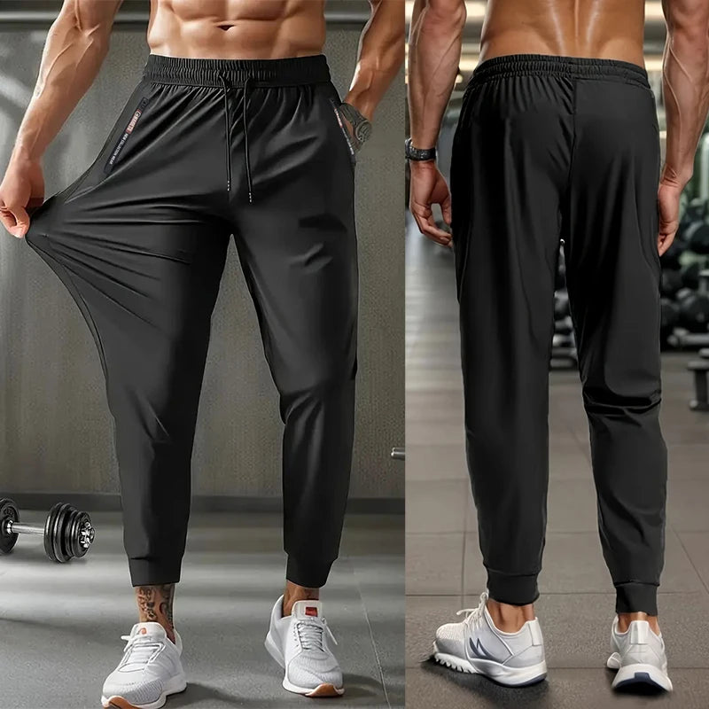 Sweatpants Hiking Running Quick Dry Zipper Pocket Taffeta Loose Fit Spring Summer Men Lightweight Pants